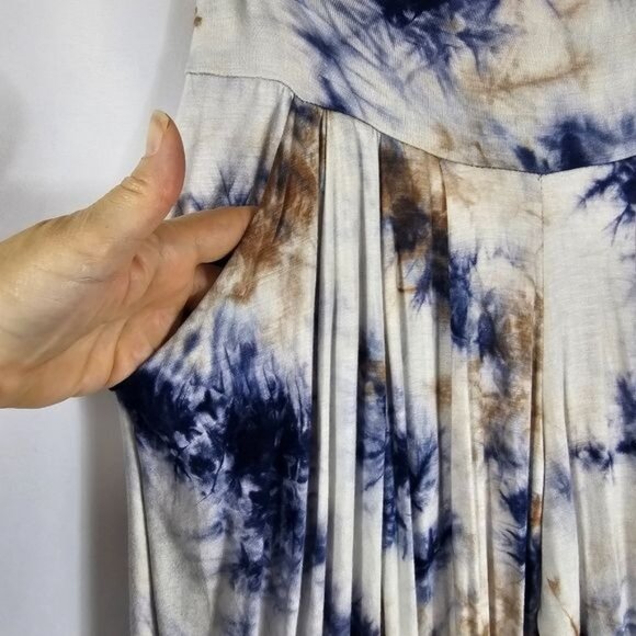 Kooniez Limited Edition Harem Pants Sz L Kaleidoscope Navy Yoga Lounge Pull On - Picture 6 of 10